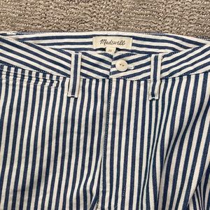 Madewell wide leg, blue white strip pants